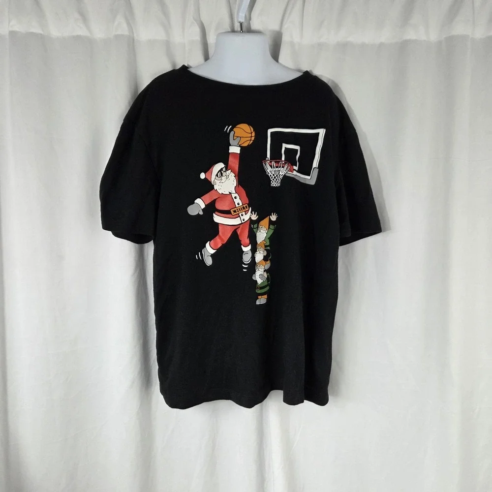 Old Navy Boys Size Large Short Sleeve Crew Neck Graphic T Shirt Black